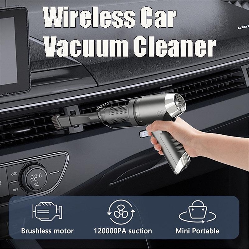 120000PA Wireless Powerful Car Vacuum Cleaner Brushless Motor 2 Gear Power Adjustment Multifunction Cleaning Machine Car Accessories Home Auto Cordless Cleaner Home Appliance for Car Home 2026 - $52.99 –P5