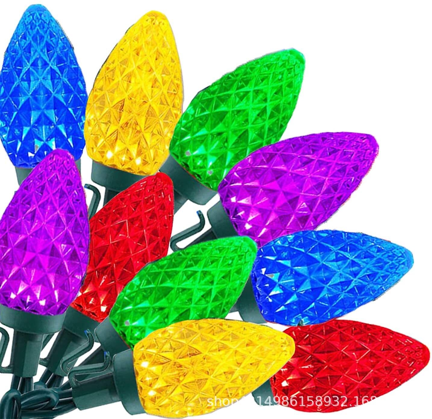 lumières de Noël 16,4 pieds 50 LED C6 lumières de Noël 5 m avec fonction de synchronisation prise étanche et connectable pour la décoration de jardin de fête à la maison décorations de Noël en plein de 2025 ? $14.99 –P1
