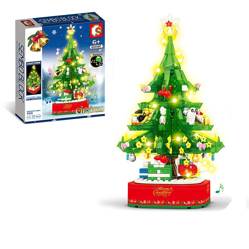 Festival Series Crystal Festival Tree Building Blocks Toy Crystal Festival Tree Music Box Creative Puzzle Assembly Toys Festival Gift Halloween/Thanksgiving Day/Festival gift 2025 - $55.99 –P13