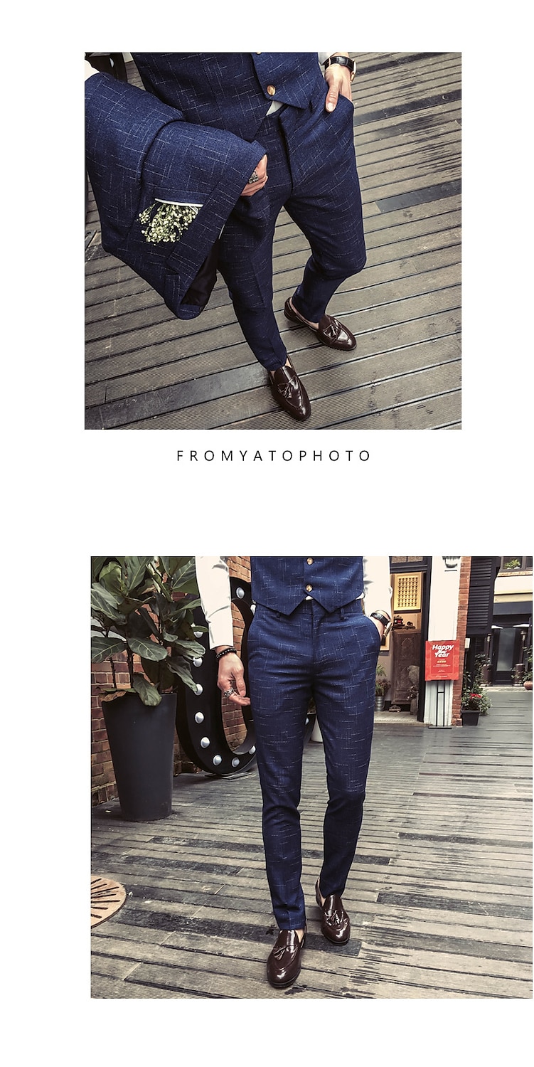 Retro / vintage Urlați 20 de ani Anii 1920 Trodijelni kostim Pantaloni de costum Gatsby Domn Gangsteri Bărbați Mascaradă Nuntă Invitat la nunta Petrecere / Seara Adulți Geacă Pantaloni vestă 2025 - $151.99 –P2