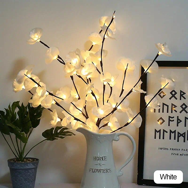 1 branche de saule blanc à 20 LED - Parfait pour la maison, le jardin, les mariages, Noël et la décoration de vacances - Sans pile. de 2025 ? $12.49 –P9