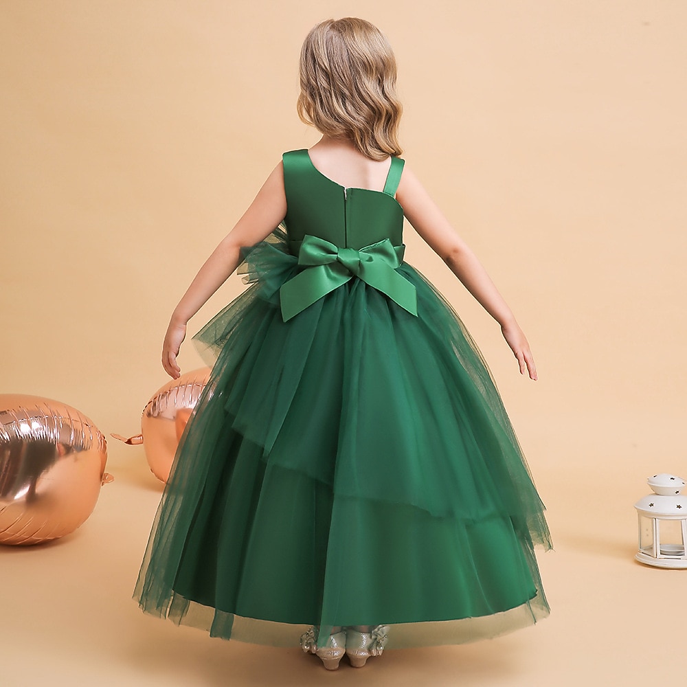 kinderkleidung Mädchen Party Kleid Feste Farbe Ärmellos Formal Leistung Hochzeit Rüschen Elegant Prinzessin Baumwolle Maxi abendkleider Blumenmädchenkleid Frühling Herbst Winter 4-12 Jahre Wei 2025 - $39.99 –P5