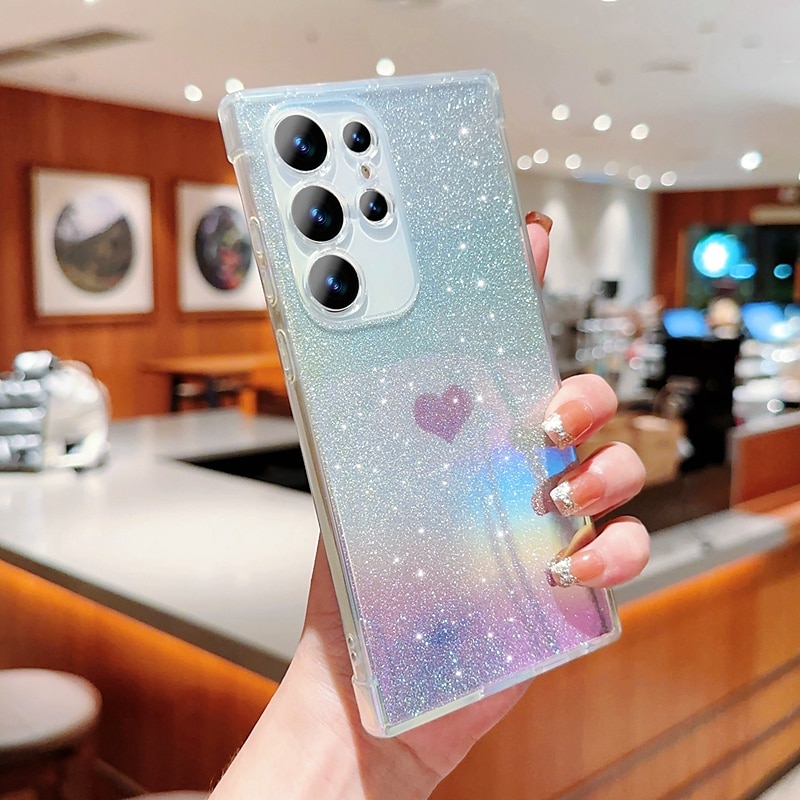 Phone Case For Samsung Galaxy S24 S23 Ultra Plus S23 S22 S21 Plus Ultra S21 FE A14 A34 A54 A53 A33 Back Cover Transparent Bling Glitter Shiny Shockproof TPU 2025 - $15.99 –P15