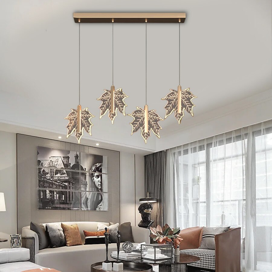 kroonluchter led kristal esdoornblad ontwerp 4/5/6/12-licht dimbaar inbouwverlichting wenteltrap lange kroonluchter villa trapverlichting duplex kroonluchter 110-240v 2025 - $287.79 –P17