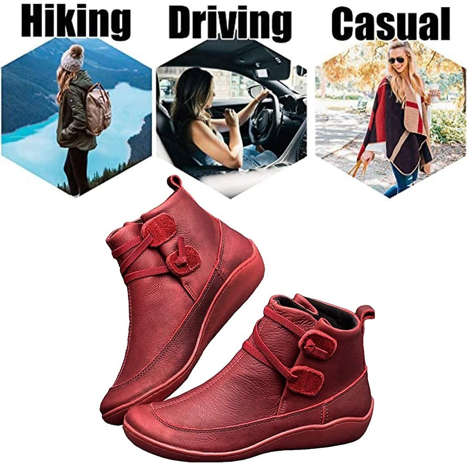 Pentru femei Cizme Cadouri de Valentin Mărime Plus Size Pantofi de confort Zilnic Culoare solidă Ghete Botine Iarnă Toc Drept Vârf rotund Elegant Pluș Casual Imitație Piele Dantelat Negru Rosu Gri 2025 - $34.99 –P1