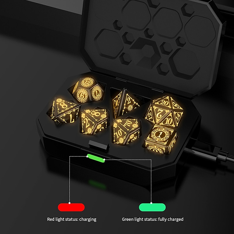 Led Luminous Dnd Dice Dragon And Dungeon Seven Piece Set Warm Breathing Light 2025 - $85.99 –P3