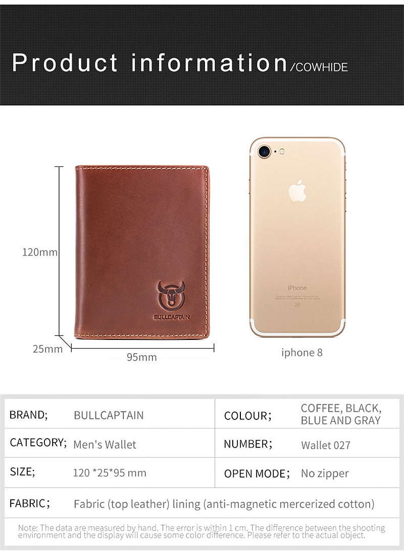 1 шт., мужской кошелек из коровьей кожи капитана большой емкости, кожаный кошелек для водительских прав, утолщенный модный брендовый кошелек с несколькими картами 2026 - $26.99 –P6