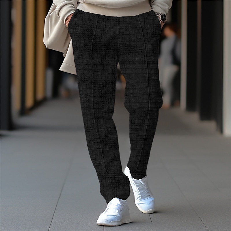 Per uomo Nido d'ape Pantaloni della tuta Pareggiatore Pantaloni Pantaloni della tuta a gamba dritta A cordoncino Vita elastica Liscio Comfort Traspirante Informale Giornaliero Per eventi Sportivo Di del 2025 a $18.99 –P5