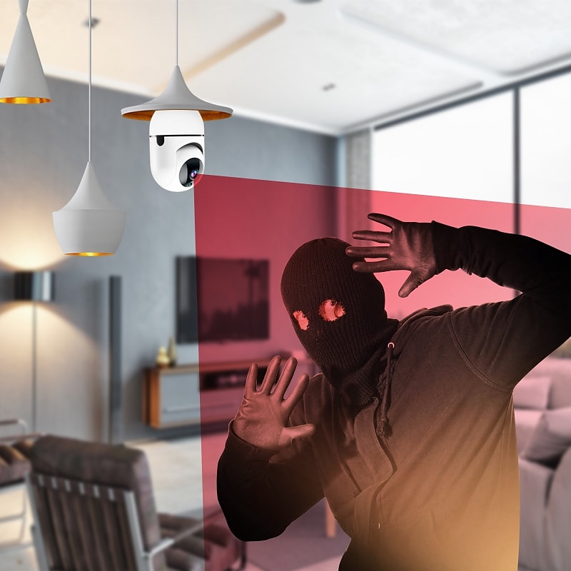Caméra IP 1080P (1920×1080) Ampoule Wi-Fi Détection de présence Accès à Distance Coupure infrarouge Intérieur Soutien 128 GB de 2025 ? $44.99 –P8