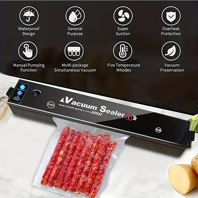 Automatic Vacuum Sealer Machine - Keep Food Fresh For Longer With 10 Free Bags LED Indicator Lights & Air Sealing System 2025 - $27.99 –P2
