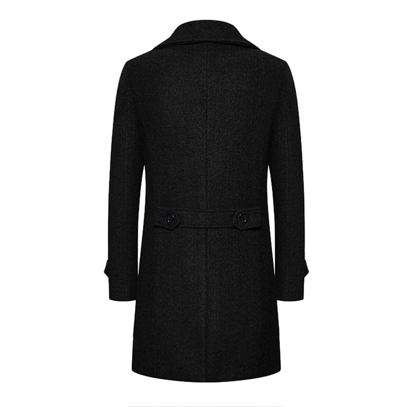 Herr Vinterkappa Peacoat Trenchcoat Utomhus Dagliga kläder Höst vinter 95% polyester 5% bomull Ytterkläder Kläder Mode Streetwear Slät Kavajslag Dubbelknäppt 2025 - $47.99 –P10