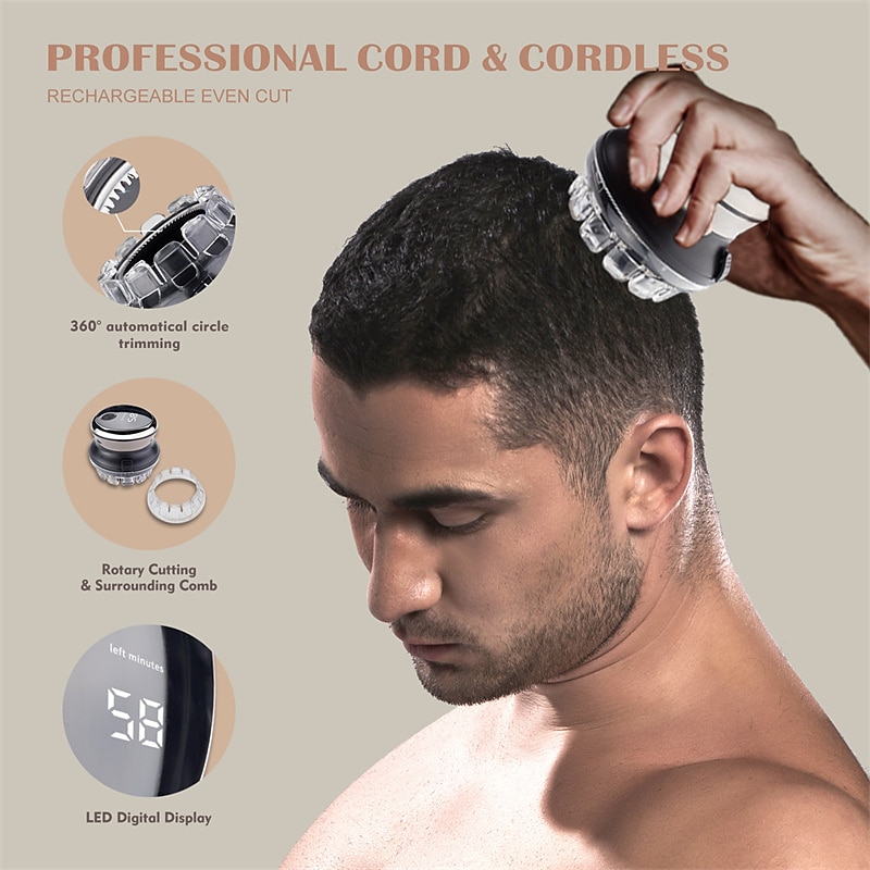 Hair Clippers For Men For Hair Cutting LED Display Cordless Rechargeable Hair Trimmer Metal Body Cutting Grooming Kit Beard Shaver Barbershop Professional 2025 - $44.99 –P4