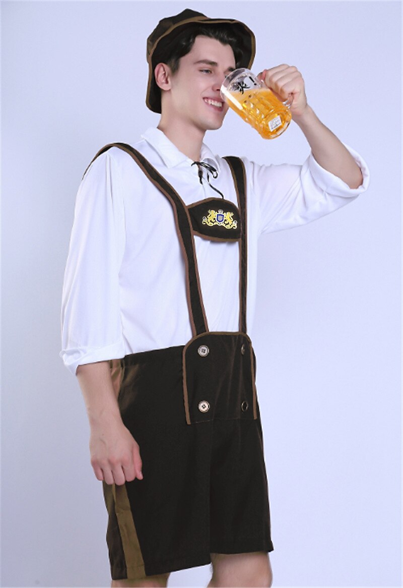 Oktoberfest-olut Asu Pusero / hame nahkahousuista Baijerin pariskunta Oktoberfestin pari Saksa München Niityt Miesten Perinteinen tyyli kangas Toppi Shortsit Hattu 2025 - $40.99 –P3