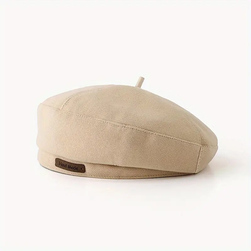 1 stk trendy tilfeldig brun britisk beret med bokstav lappet for kvinner høst vinter maler fedorahatt 2025 - $21.99 –P8