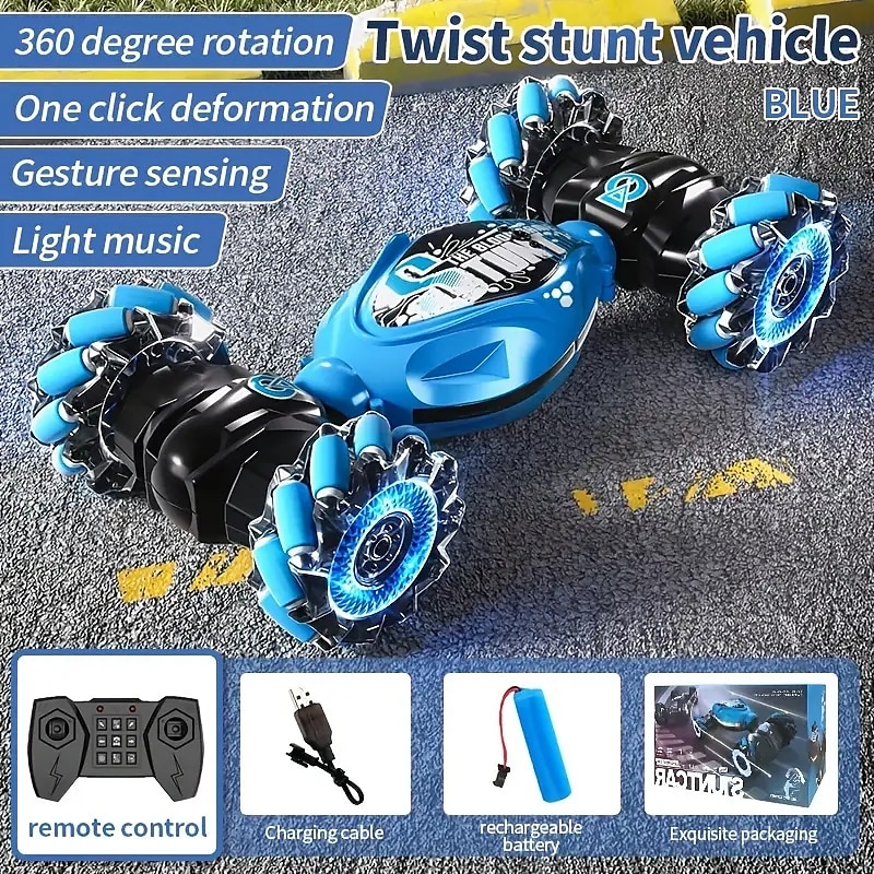 4wd датчик жестов, игрушечная машинка, внедорожник с двусторонним вращением, переворот на 360 градусов со светом и музыкой, игрушечная машина на день рождения, ручное управление, радиоуправляемый 2025 - $35.99 –P6