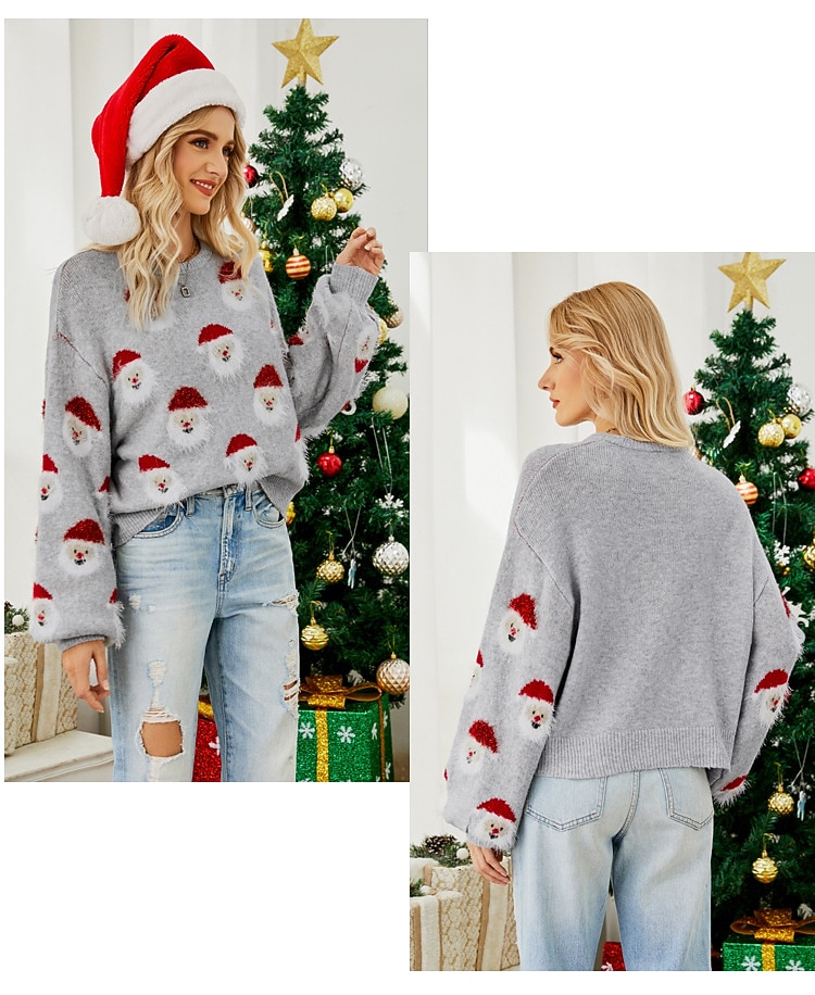 Anime Bischofsärmel Hässlicher Weihnachtspullover Pullover Jumper Weihnachtsmann Lustig für Damen Erwachsene 3D-Druck  für Weihnachten Karneval Neujahr Party Alltagstauglich 2025 - $41.99 –P11