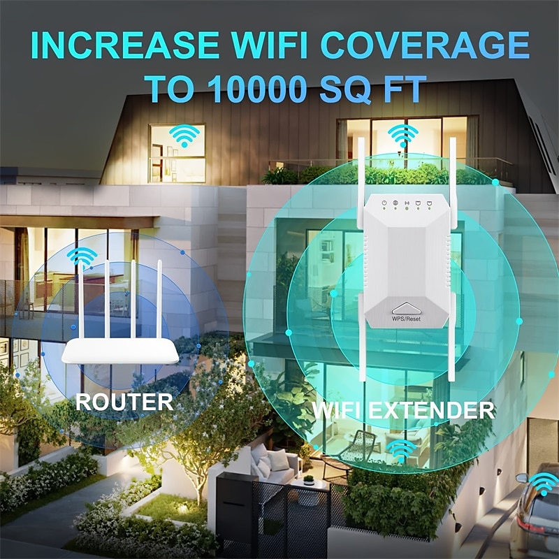 WiFi Extender 1200Mbps 2.4G/5G Dual Band Wireless Internet WiFi Repeater/Router/AP Signal Booster For Home Larger Coverage Extender And Signal Amplifier 2025 - $43.99 –P4