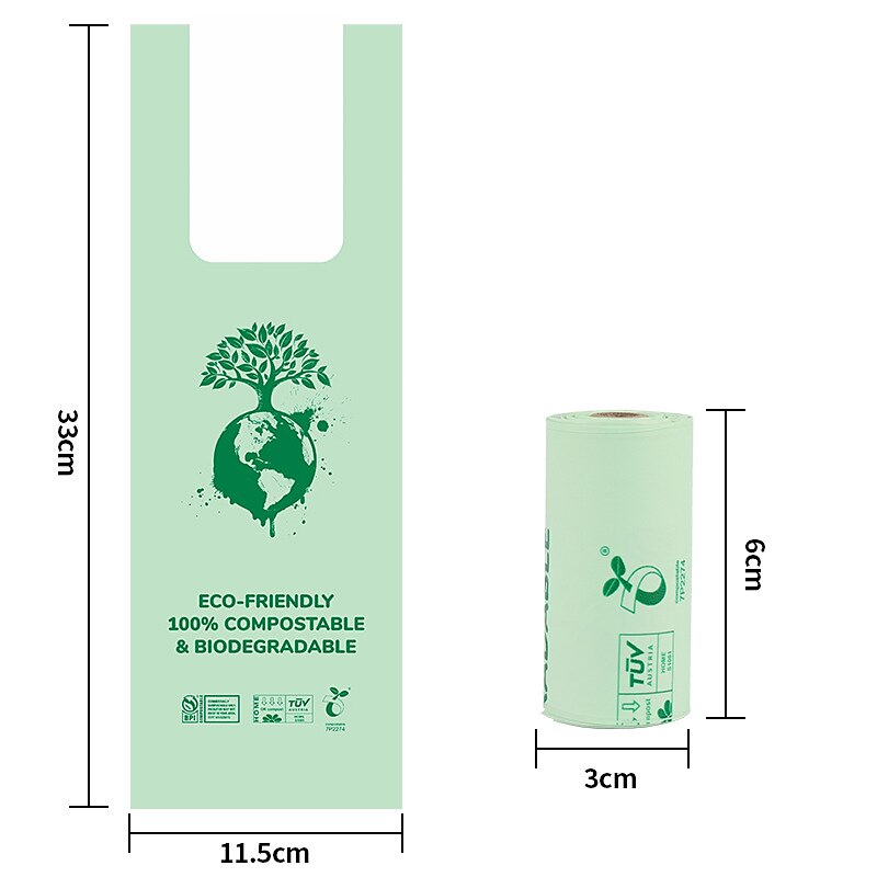 1 stk kjæledyr søppelposer maisstivelse biologisk nedbrytbare hundegjødselposer komposterbar fekal oppsamlingspose dispenser 2025 - $11.01 –P19