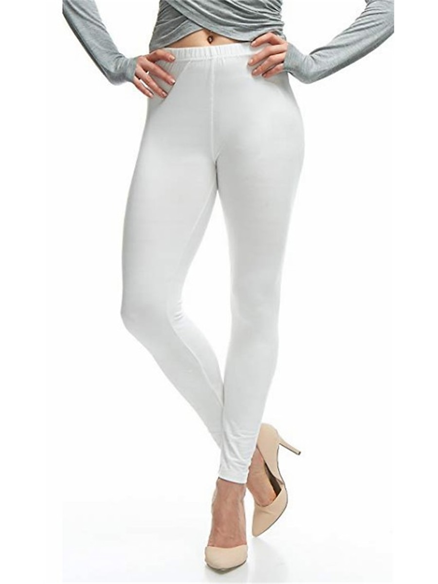 Pentru femei Jambiere Colanți confortabili Activ Modă Atletic Lungime totală Talie medie Simplu Talie elastică Respirabilitate Απαλό Comfortabil Micro-elastic Zilnic Yoga sportiv Negru Alb Roșu Vin 2026 - $14.99 –P2