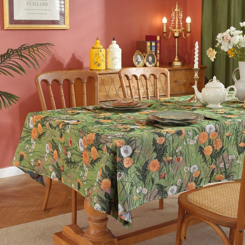 Rectangle Tablecloth Vintage Floral  Jacquard Table Cloths with Tassels Cotton Linen Table Covers for Dinner Parties Outdoor Decoration 2026 - $28.99 –P13