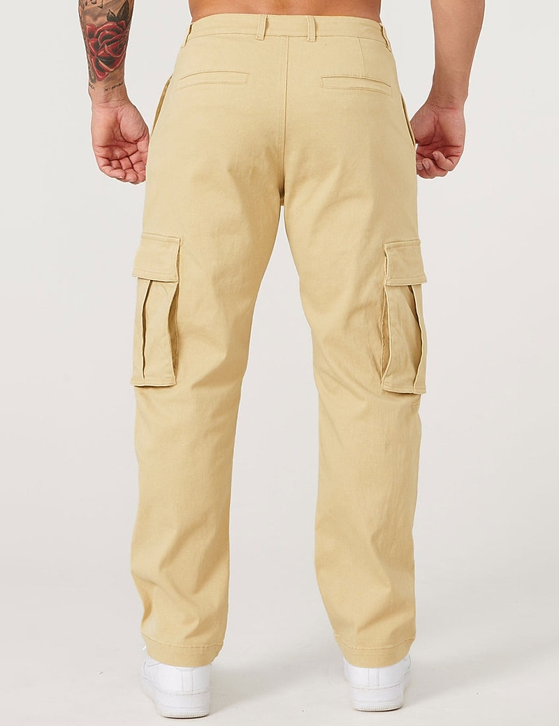 Муж. Брюки карго Брюки-карго Карман Полотняное плетение Комфорт Дышащий на открытом воздухе Повседневные На выход Мода На каждый день Черный Военно-зеленный 2026 - $36.99 –P3