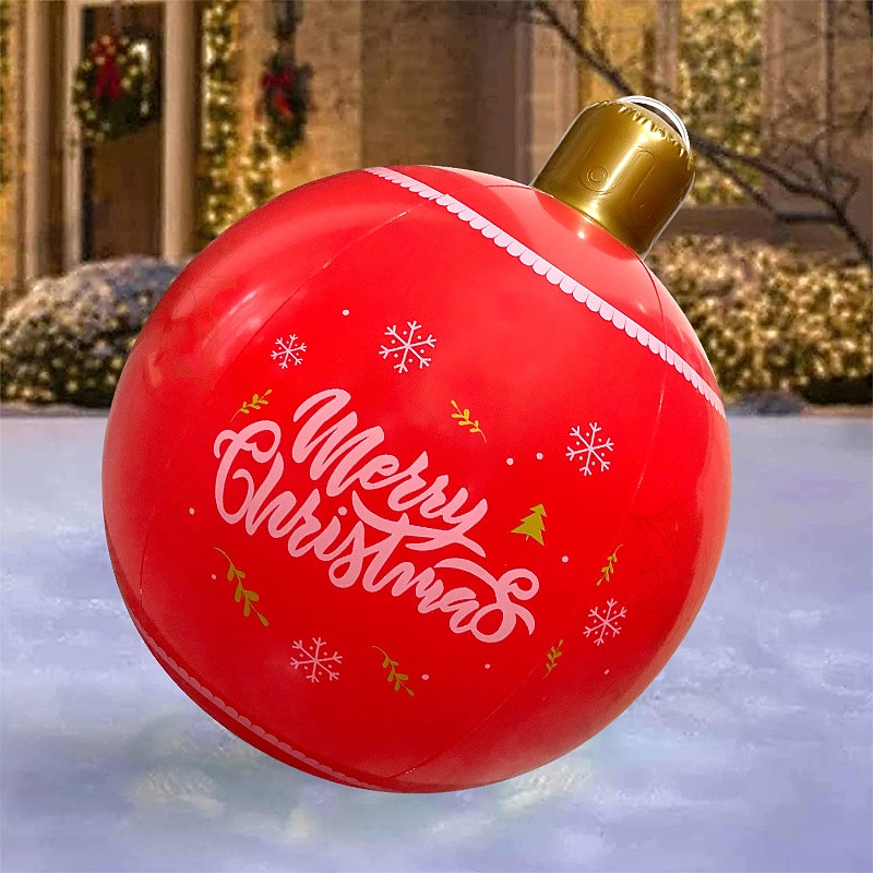 utendørs juleoppblåsbar dekorert ball pvc store store baller juletrepynt lekeball juleball gårdsplassdekorasjon juleutstyr leker julestemning ball 2025 - $12.99 –P7