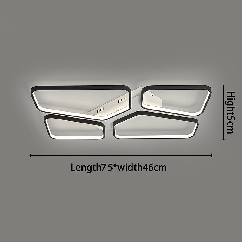 plafoniera a led design geometrico 48/75cm lampadario moderno a sospensione in metallo 4/6/8 teste lampada a sospensione a led plafoniera a sospensione creativa in nero per soggiorno ristorante bar del 2025 a $230.29 –P1