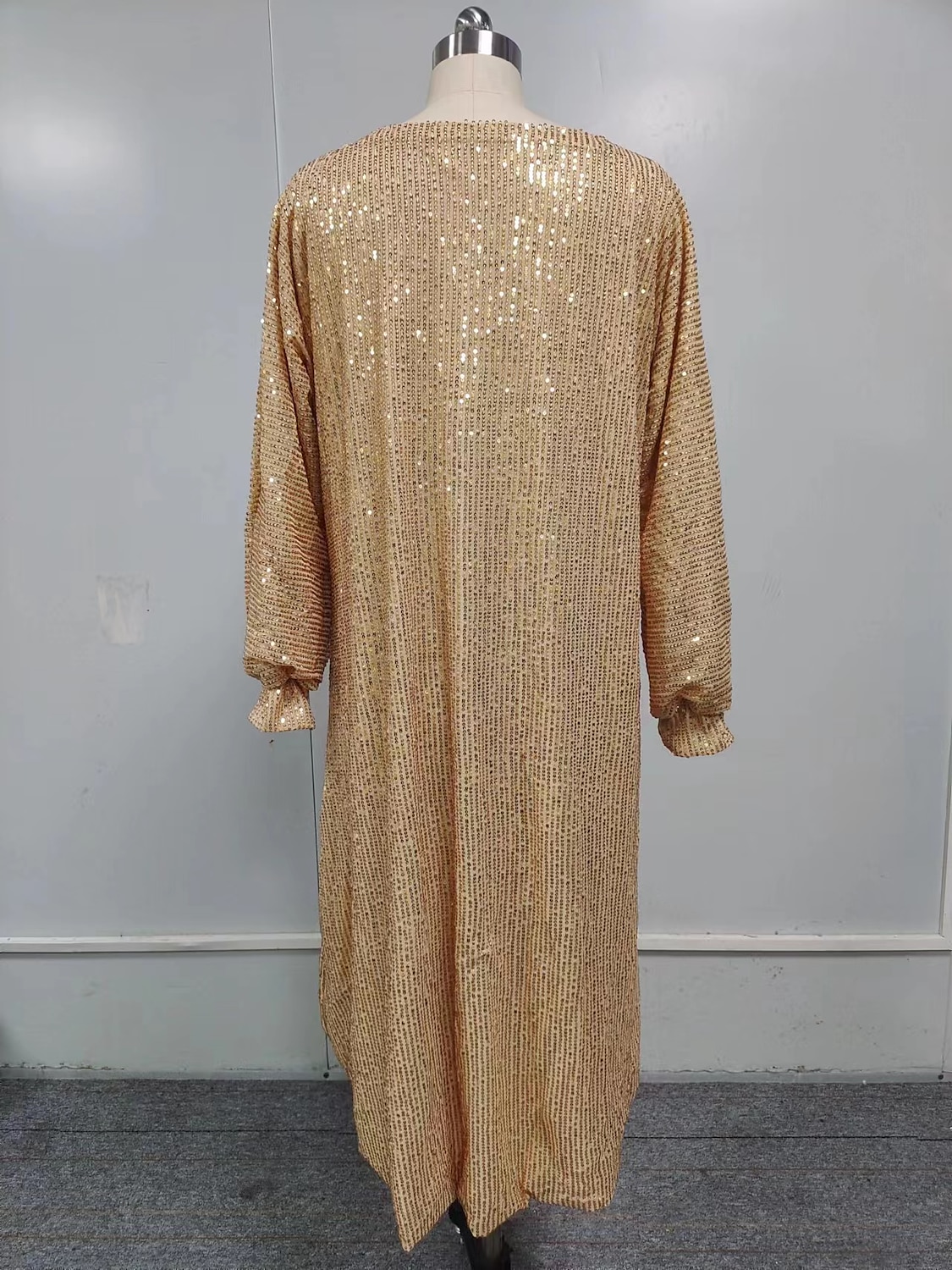 Damskie Krzywa Codzienne sukienki Sukienka trapezowa Sukienka mini Długi rękaw plus wysoki niski W serek Aktywny Codzienny Srebrny Złoty Jesień Zima M L XL XXL 3XL 2025 - $42.99 –P2