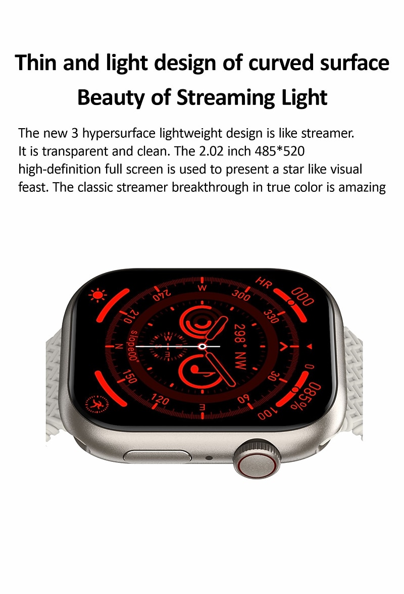 HK9 PRO MAX Smart Watch 2.02 inch Smartwatch Fitness Running Watch Bluetooth Pedometer Call Reminder Fitness Tracker Compatible with Android iOS Women Men Long Standby Hands-Free Calls Message 2025 - $59.99 –P8