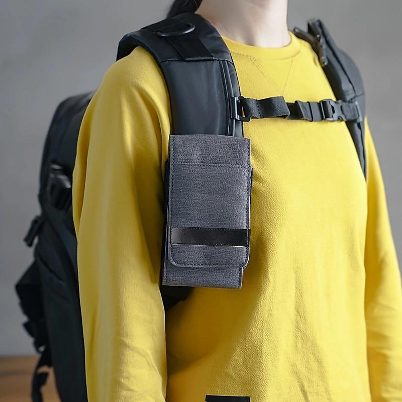 vertikal nylon dobbel lomme telefon hylster veske belteklips veske holder oxford klut sport mobiltelefon bag dobbel delt design power bank organisator øretelefon lagringskort lagring 2025 - $13.99 –P2