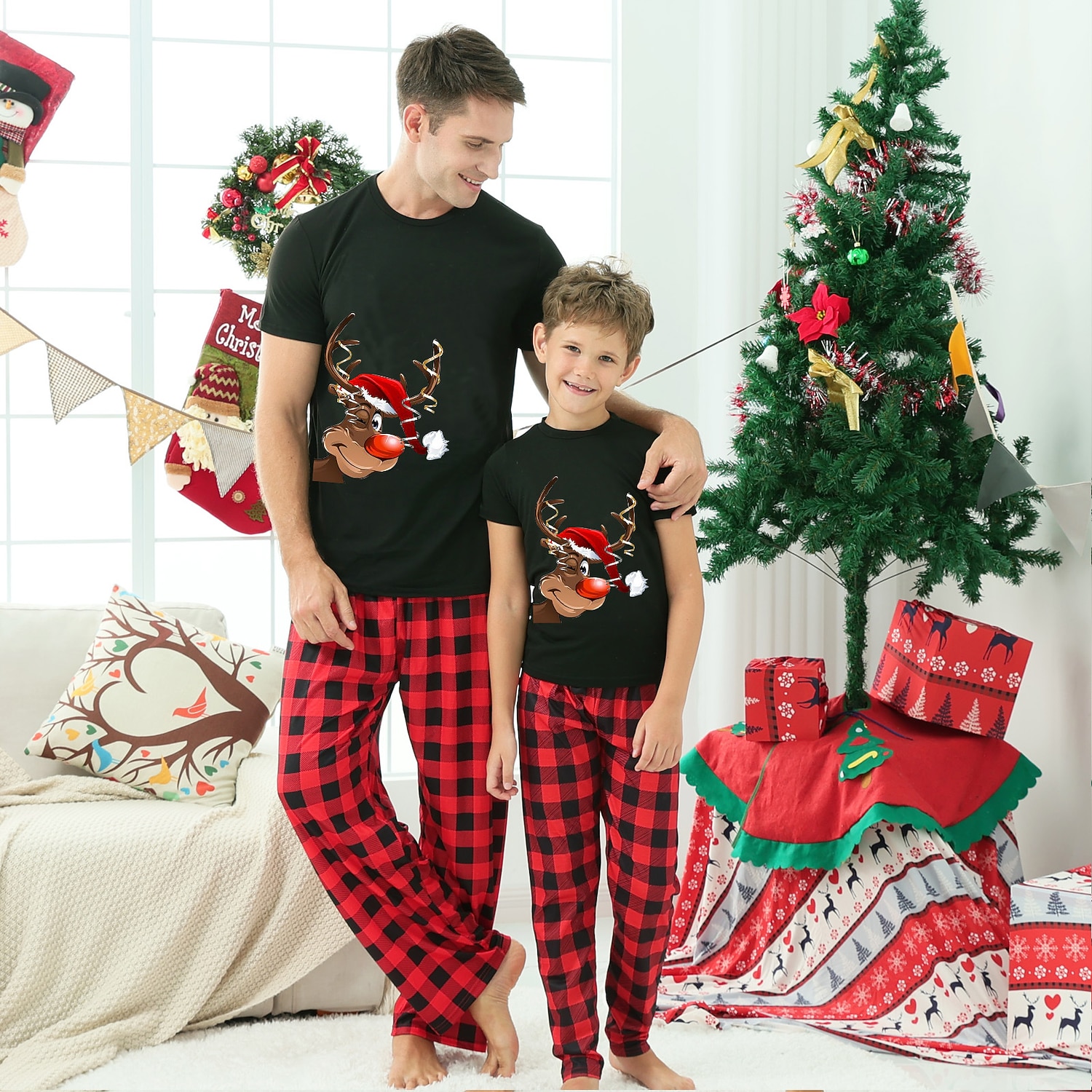 Family Christmas Family Pajamas Pajamas Graphic Plaid Pajamas Cute Christmas Pajamas School Print Colorblock Black White Long Sleeve Mommy And Me Outfits Active Matching Outfits 2026 - $16.49 –P5