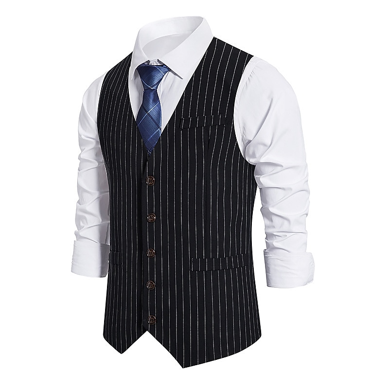 Retro Řvoucí 20s 20. léta 20. století Úbory Tričko Vesta Gentleman Gangster Pevná barva Běžný Pánské předvečer Všech svatých Karneval Nový rok Večírek Maturitní ples loučení se svobodou nevěsty 2025 - $56.99 –P6