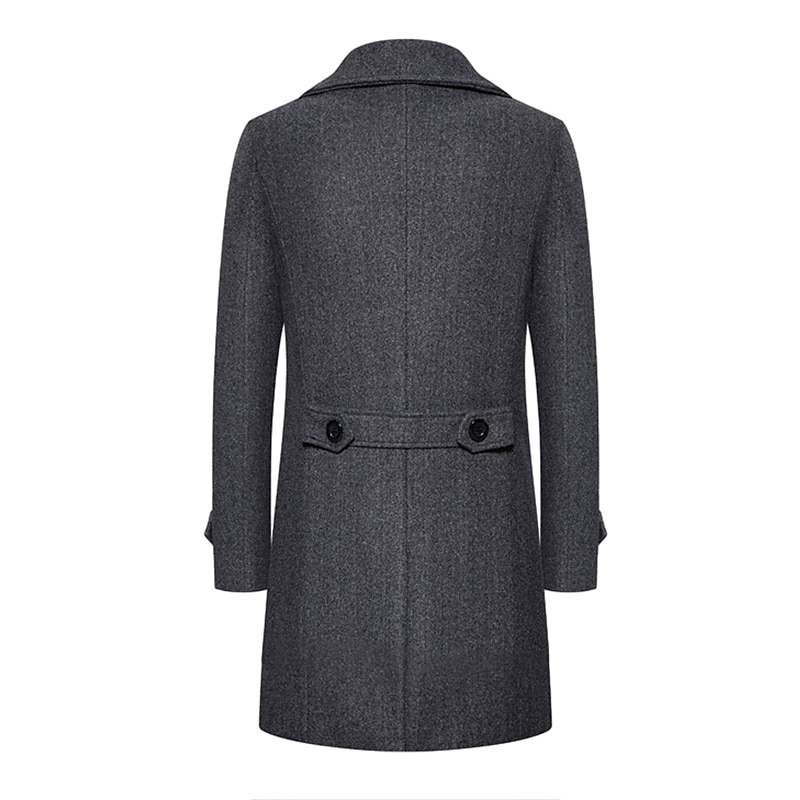 Herr Vinterkappa Peacoat Trenchcoat Utomhus Dagliga kläder Höst vinter 95% polyester 5% bomull Ytterkläder Kläder Mode Streetwear Slät Kavajslag Dubbelknäppt 2025 - $47.99 –P9