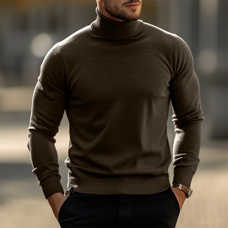 Per uomo Maglione di Natale Maglioni di Natale Dolcevita Maglione per le feste Maglione A Coste Maglia Top Regolari Lavorato a maglia Base Semplice Dolcevita Tenere al Caldo Moderno Contemporaneo del 2026 a $20.99 –P7