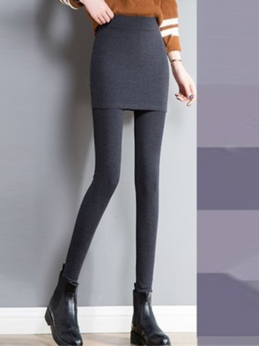 Per donna Ghette Di tendenza Streetwear Lunghezza intera Vita alta Liscio 2 in 1 Taglio alto Tenere al caldo Morbido Comodo Media elasticità Esterno Strada Giornaliero Grigio chiaro Grigio scuro Nero del 2025 a $18.99 –P9