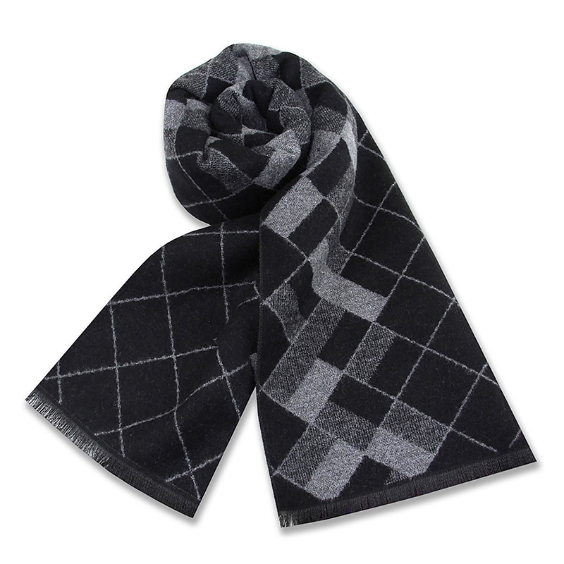 Men's Casual Daily Weekend Black Apricot Scarf Plaid 2025 - $20.99 –P1