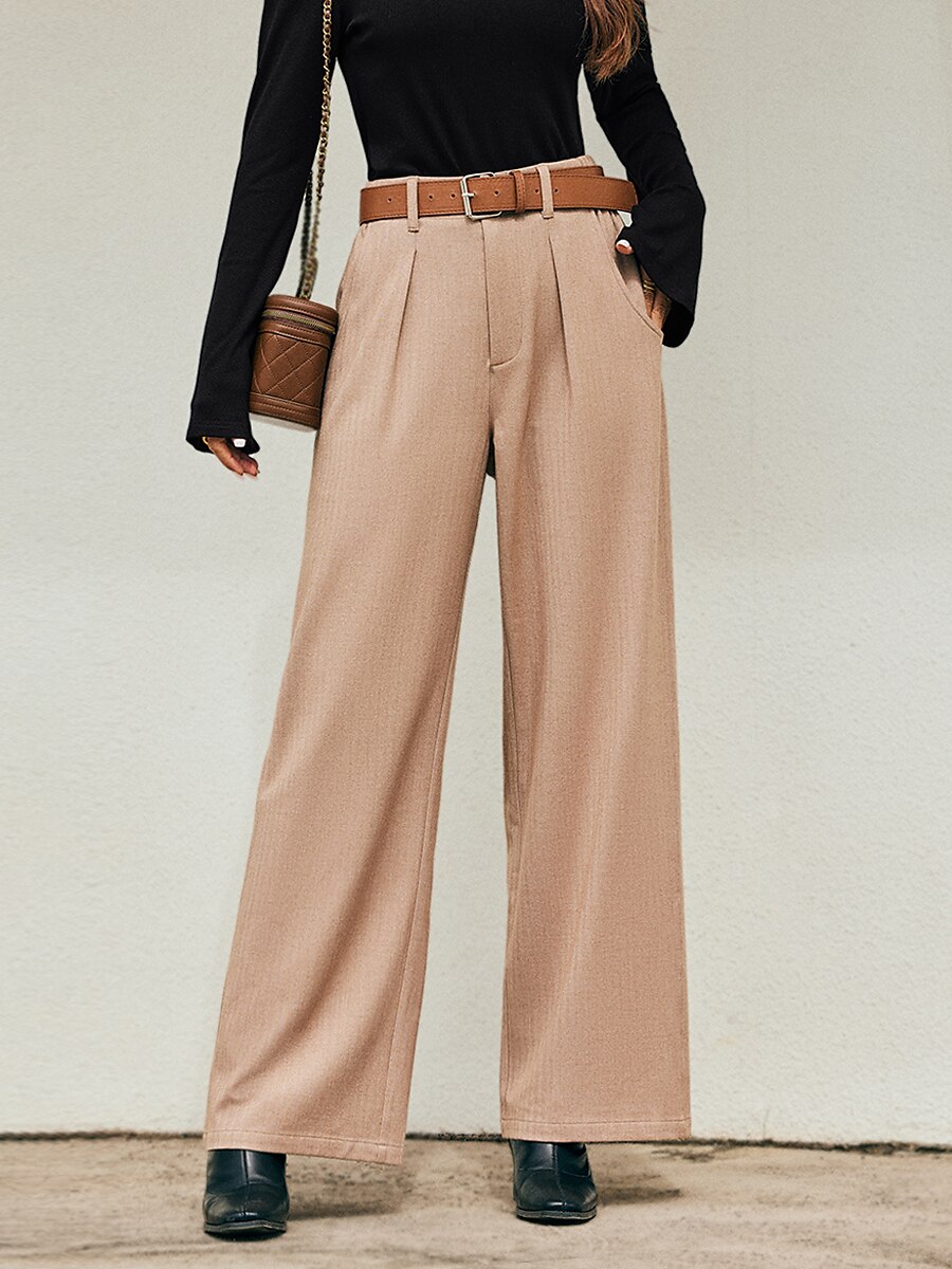 pantalon habillé taille haute à jambe large de 2025 ? $9.99 –P2