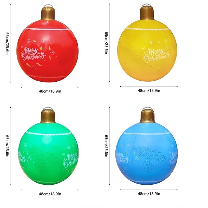 utendørs juleoppblåsbar dekorert ball pvc store store baller juletrepynt lekeball juleball gårdsplassdekorasjon juleutstyr leker julestemning ball 2025 - $12.99 –P11