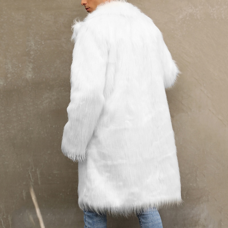 Homme Manteau d'hiver Veste d'Hiver Manteau en fausse fourrure Extérieur Usage quotidien Chaud Poche Automne Hiver Plein Mode Vêtement de rue Revers Normal Noir Blanche Jaune Marron Gris Claire Veste de 2025 ? $82.99 –P10