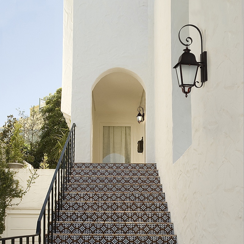 Applique murale LED luminaire e27 applique murale antique ip65 étanche antirouille en aluminium verre lanterne applique lanterne cour jardin balcon villa lumières décoratives 110-240v de 2026 ? $401.59 –P1