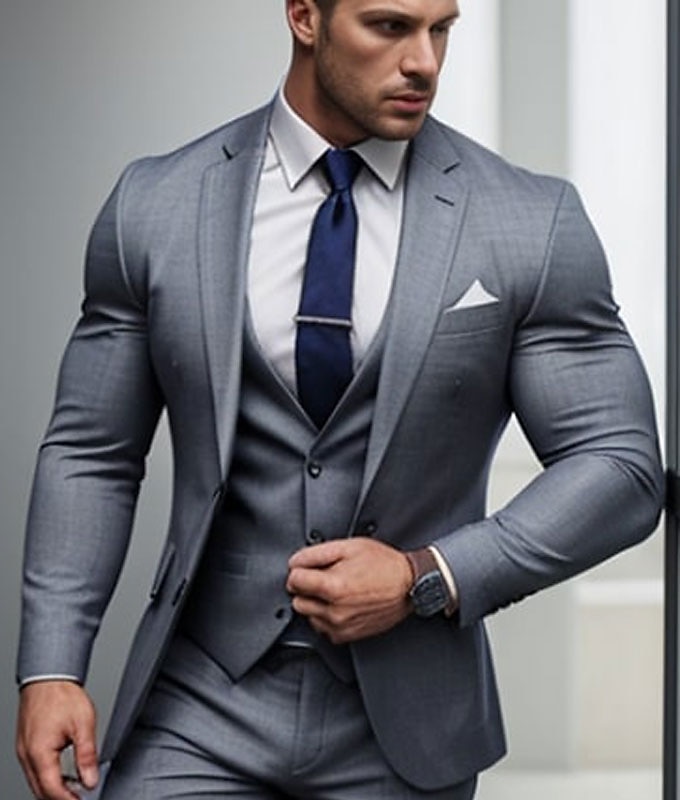 Men's Wedding Homecoming Suits Black Sky Blue Business Casual Daily Solid Colored Tailored Fit 3 Piece Single Breasted Two-buttons 2025 - $122.99 –P2