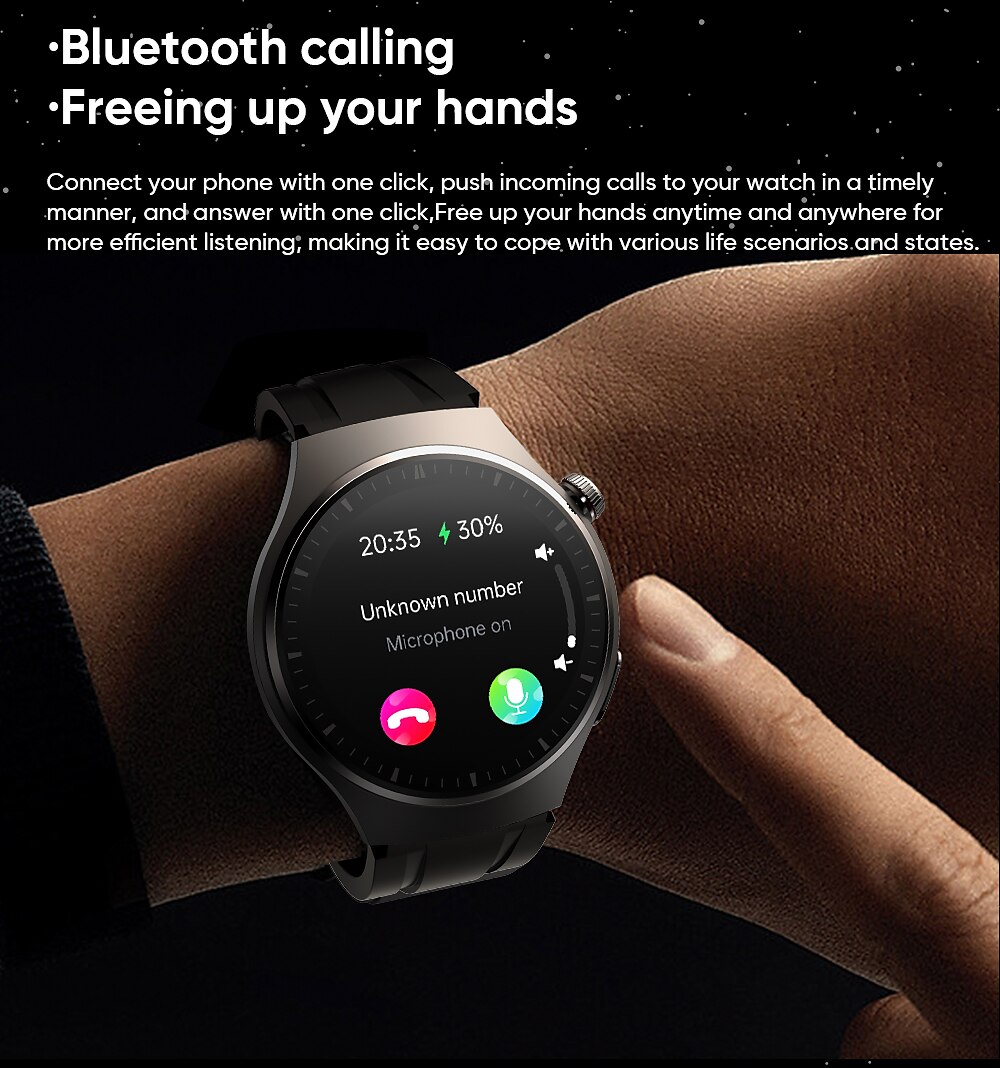 2025年 iMosi MT200 スマートウォッチ 1.43 インチ スマート·ウォッチ ブルートゥース ECG + PPG 温度監視 歩数計 と互換性があります Android iOS 女性 男性 長時間スタンバイ ハンドフリーコール 防水 IP 67 48mmウォッチケース  コレクション – $68.99 –P8