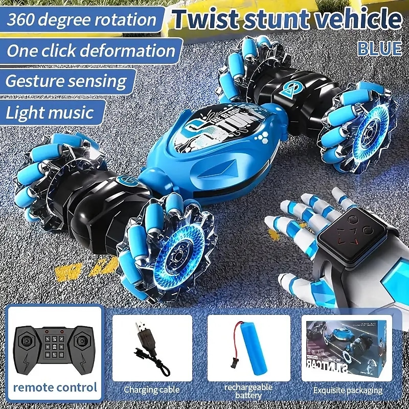 4wd датчик жестов, игрушечная машинка, внедорожник с двусторонним вращением, переворот на 360 градусов со светом и музыкой, игрушечная машина на день рождения, ручное управление, радиоуправляемый 2025 - $35.99 –P7