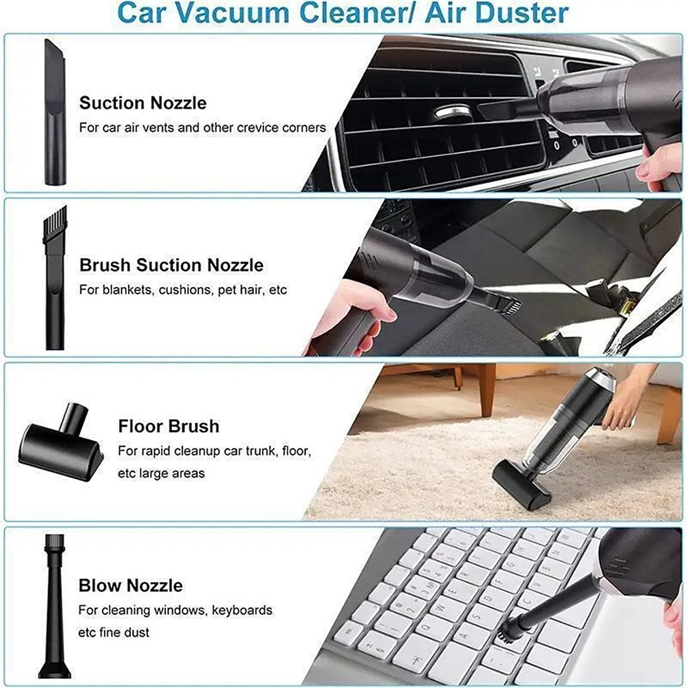 120000PA Wireless Powerful Car Vacuum Cleaner Brushless Motor 2 Gear Power Adjustment Multifunction Cleaning Machine Car Accessories Home Auto Cordless Cleaner Home Appliance for Car Home 2026 - $52.99 –P17