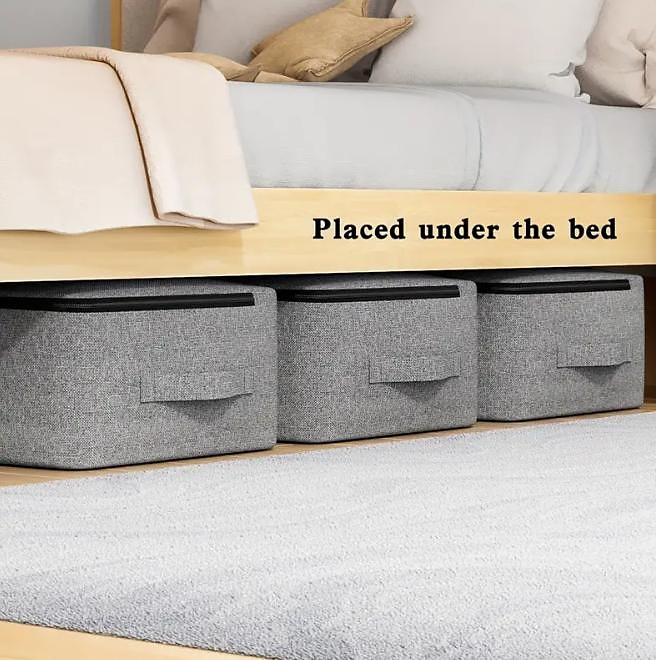 Saco de armazenamento de fundo de cama, saco de armazenamento de colcha de roupas com janela transparente, saco organizador de guarda-roupa dobrável de grande capacidade de 2025 por $11.49 -P7
