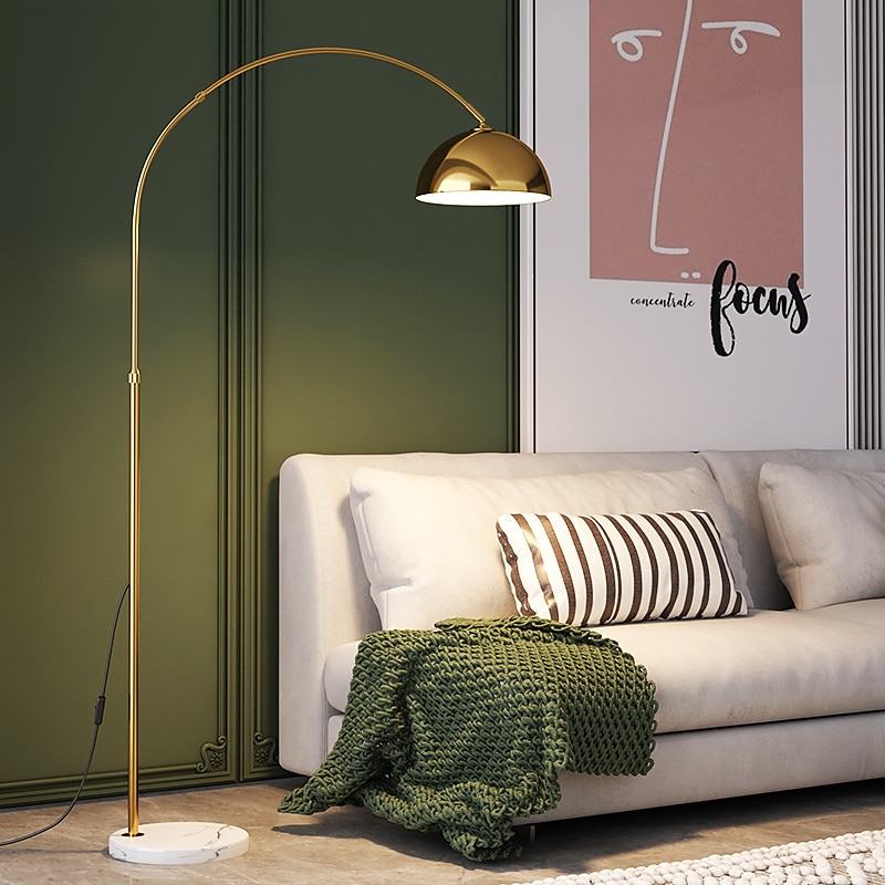 Arc Lamp Height Adjustable 180 cm White Gold Black Arc Lamp, Floor Lamp Marble Base Arc Floor Lamp 110-240V 2025 - $545.79 –P3