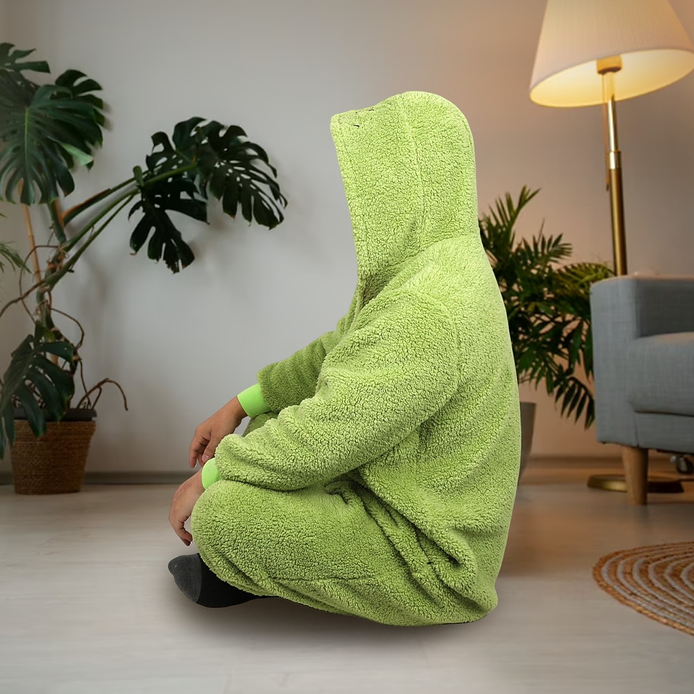 jultomten Grönt monster lurvigt Familj jul pyjamas Nattkläder Julpyjamas Herr Dam Pojkar Flickor Jul Cosplay kostym Barn Vuxna Jul Maskerad julafton Jul Fest Onesie 2025 - $44.99 –P4