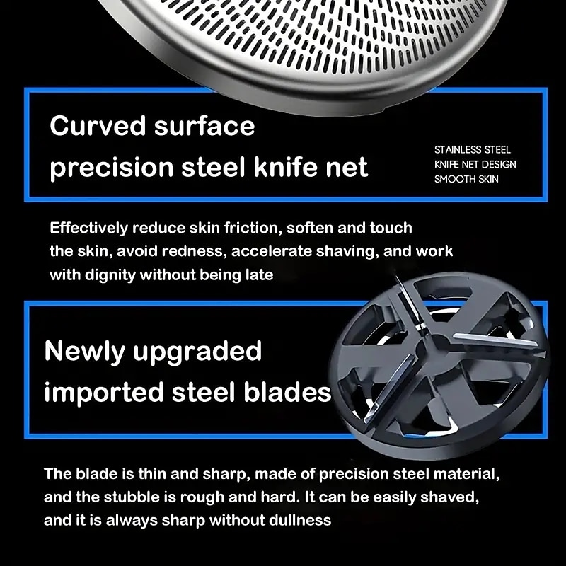 Rechargeable Waterproof Electric Shaver with Mini Trimmer and Reciprocating Cutter Head for Men - Perfect for Beard Shaving and Grooming 2025 - $20.99 –P8