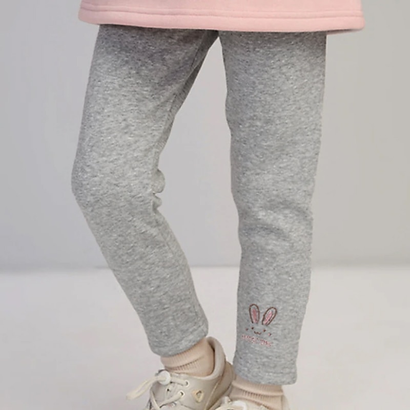 Dzieci Dla dziewczynek Legginsy z podszewką z polaru Jednokolorowe Aktywny Szkoła Bawełna 7-13 lat Wiosna Czarny Rumiany róż Jasnoszary 2025 - $7.99 –P4