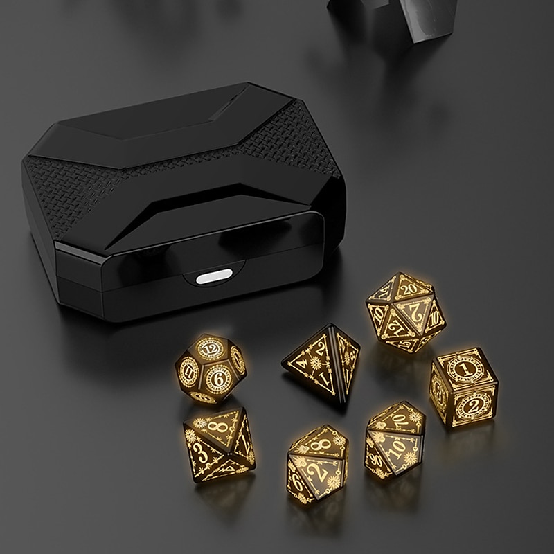 Led Luminous Dnd Dice Dragon And Dungeon Seven Piece Set Warm Breathing Light 2025 - $85.99 –P7